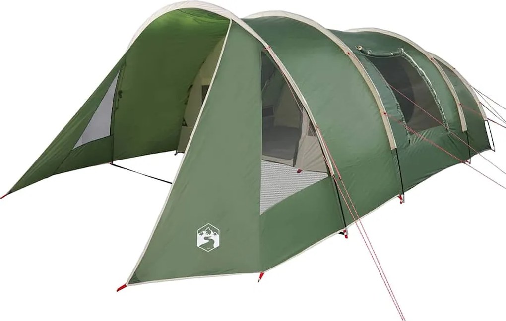 vidaXL Alagút sátor 5 személyes Zöld és Fehér 778 x 356 x 210 cm