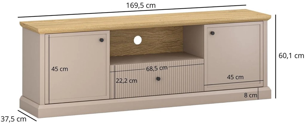 TV szekrény Indices (taupe + kő tölgy) . 1116864
