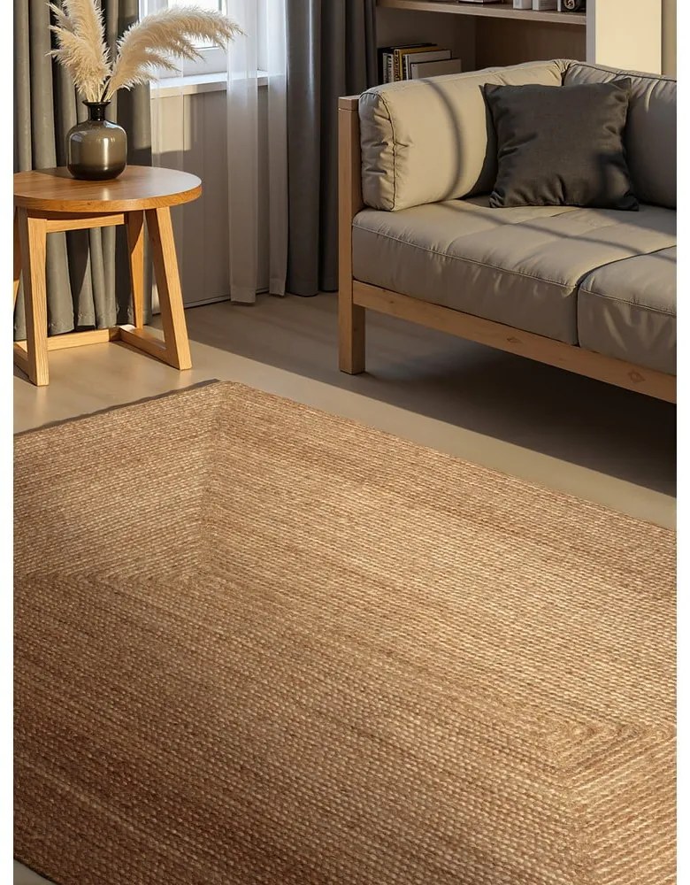 Natúr színű kétoldalas-kézi szövésű juta szőnyeg 120x180 cm Juno – Hanse Home