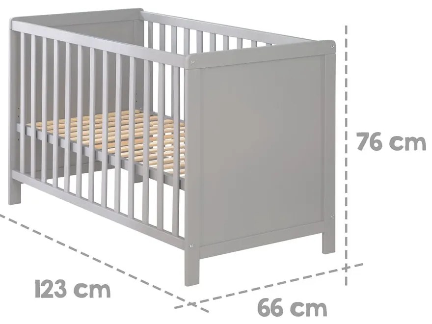 Szürke-szürkésbarna babaágy 60x120 cm Hamburg – Roba