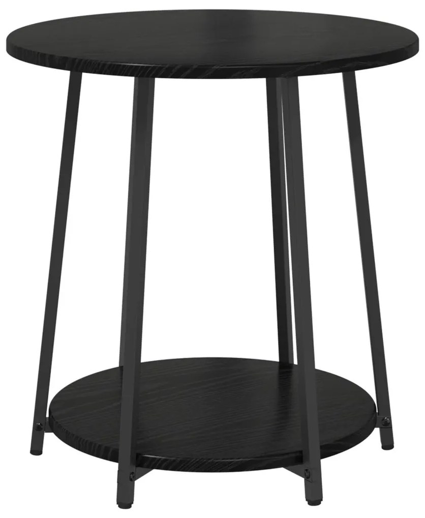 vidaXL Kisasztal készlet polcokkal 2 pcs Fekete tölgy