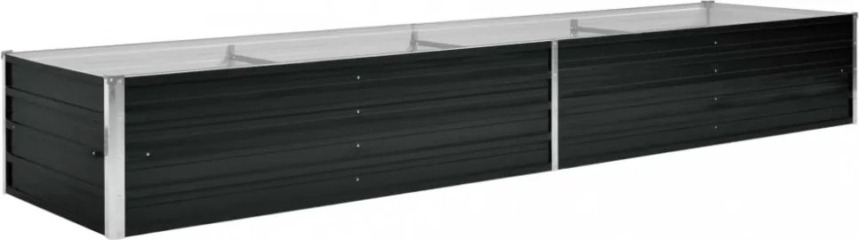 antracitszürke horganyzott acél kerti magaságyás 320x80x45 cm
