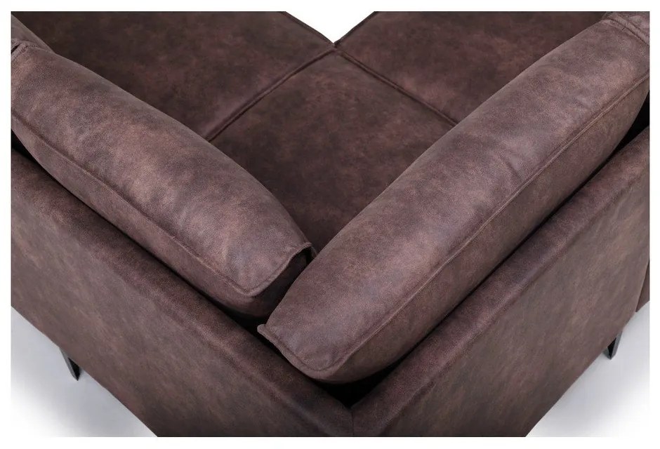 Barna bőrutánzat sarokkanapé (bal oldali) Copenhagen – Scandic