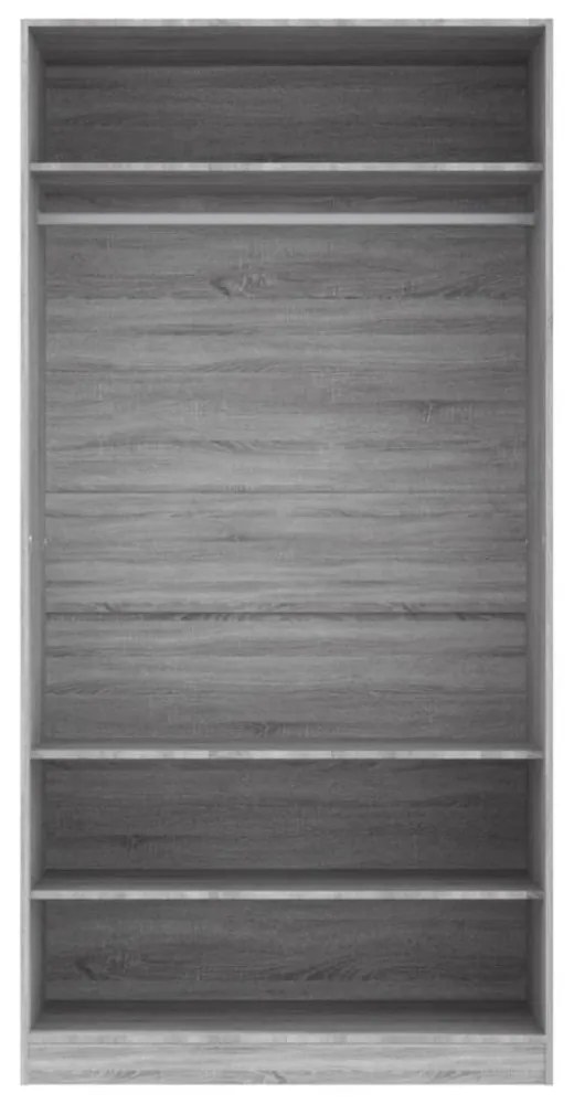 vidaXL szürke sonoma színű szerelt fa ruhásszekrény 100 x 50 x 200 cm