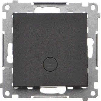 Simon 55 Kapcsoló Egykapcsolós Lépcsőkapcsoló Led háttérvilágítással Fekete matt