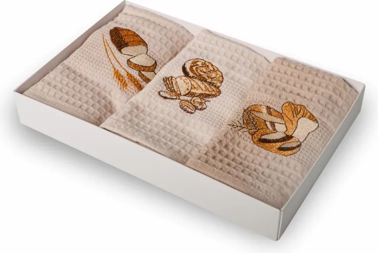 EMI Bread waffle szövésű konyharuha szett 3 db