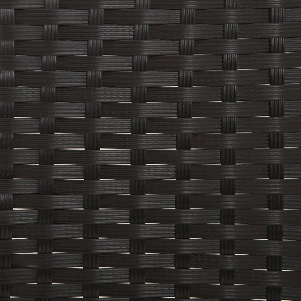 fekete 2 személyes polyrattan kerti pad párnával