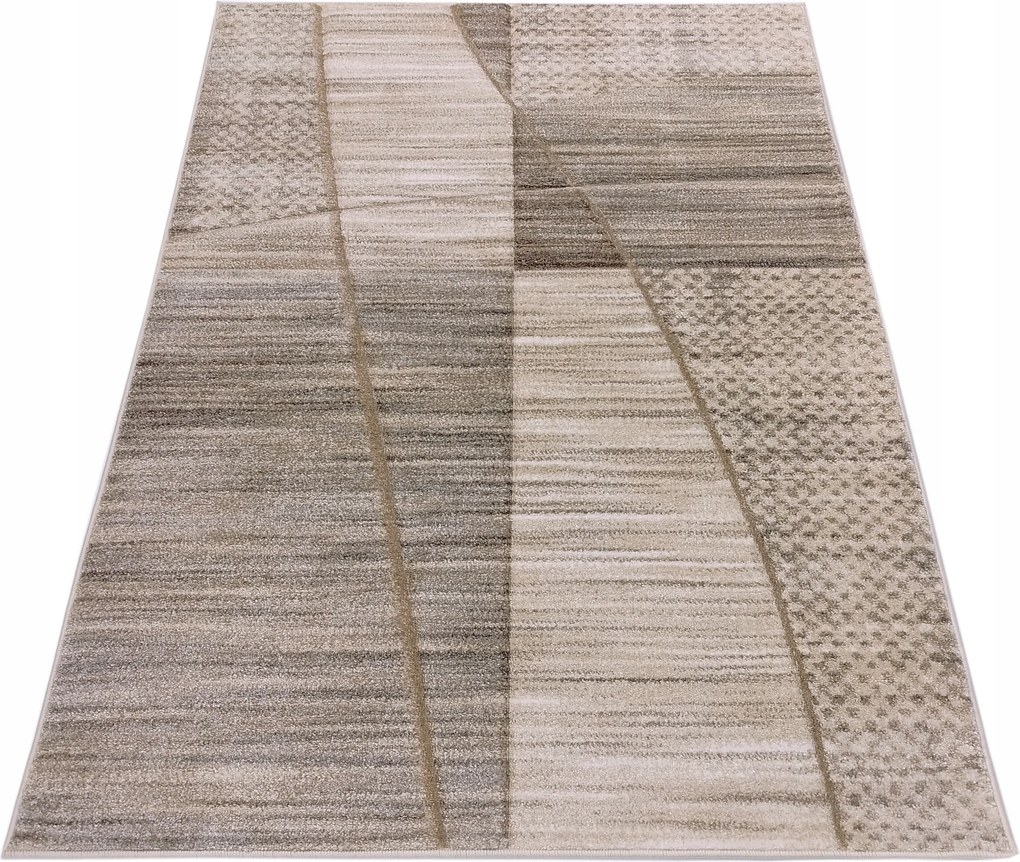 Szőnyeg 140x190 Bézs Modern Geometrikus Hálószoba Nappali Masszív
