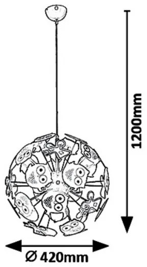 Rabalux 6390 - Gyerek csillár zsinóron BIRDY 3xE14/40W/230V