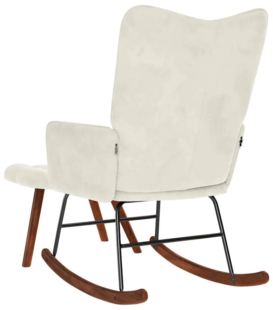 krémszínű bársony hintaszék ülőkével