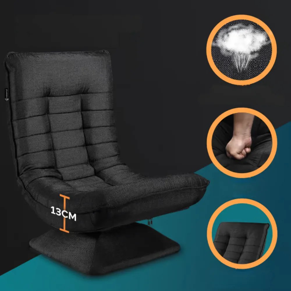 ABERDEEN napozó fotel 87×60×105cm, fekete Casaria