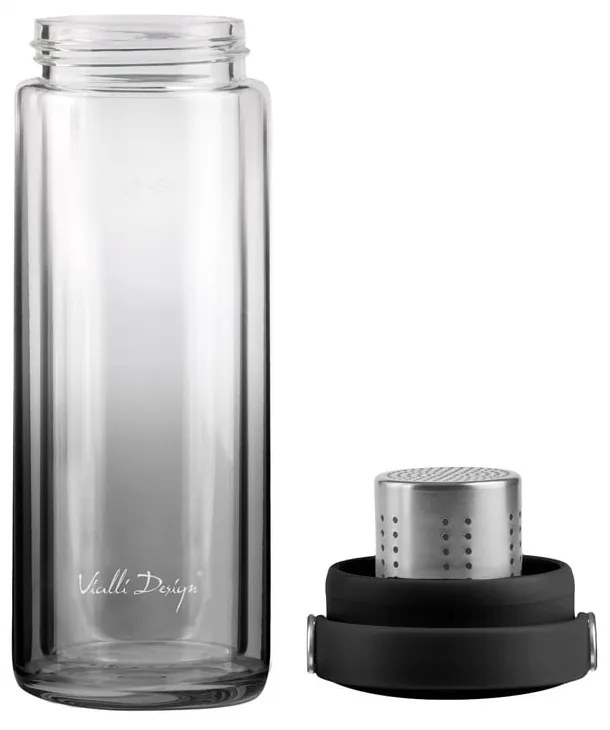 Fekete üveg ivópalack 350 ml Fuori – Vialli Design