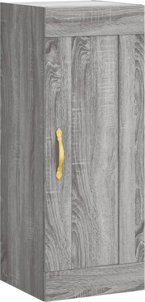 vidaXL szürke sonoma szerelt fa fali szekrény 34,5x34x90 cm