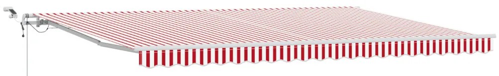 Automata kihúzható árnyékoló LED piros és fehér csíkos 500x300 cm