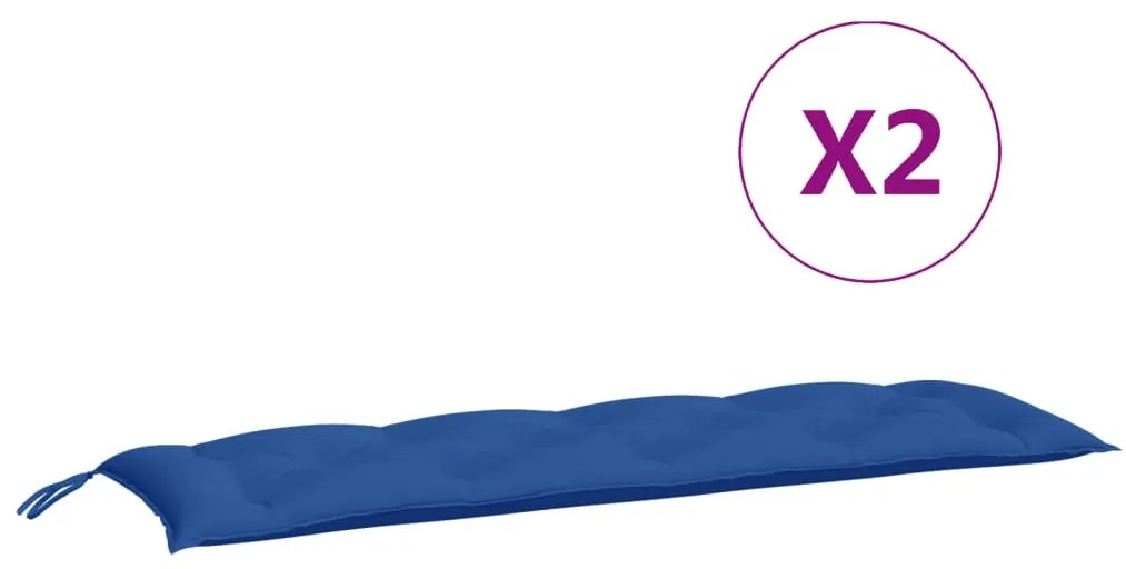 2 db kék oxford szövet kerti padpárna 150 x 50 x 7 cm