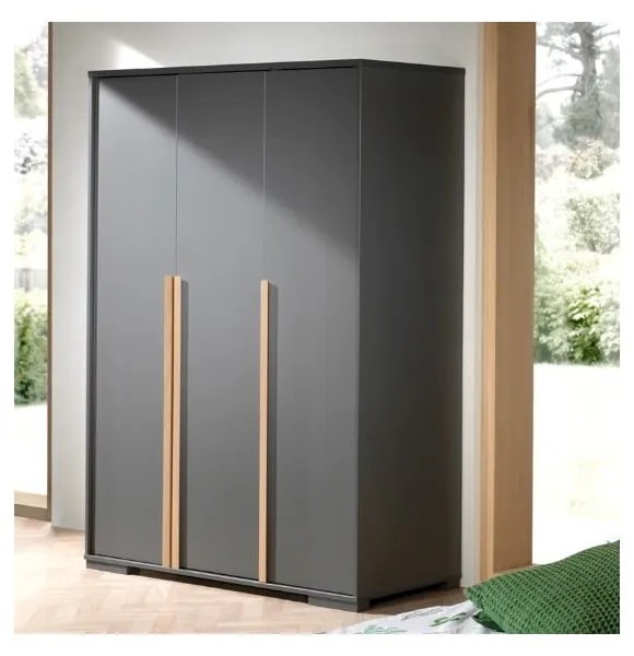 Sötétszürke gyerek ruhásszekrény 146x195 cm London – Vipack