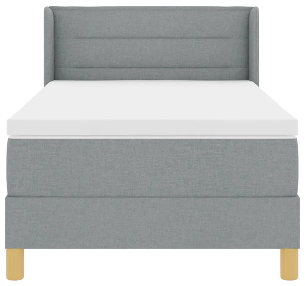 Boxspring ágy matraccal világosszürkében, 100 x 200 cm, szövet