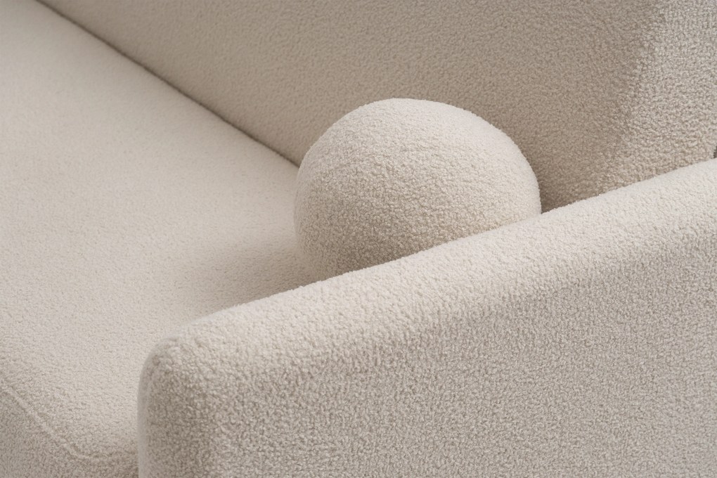 Nido ágyazható háromszemélyes kanapé 140 cm tárolóval - világos bézs boucle Quelle 03