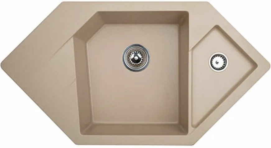 Diamond Metalac 190589 Gránit Sarok Mosogatótálca - Design, Pezsgő