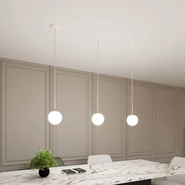 Csillár zsinóron ROYAL 1xE14/10W/230V átm. 14 cm fehér