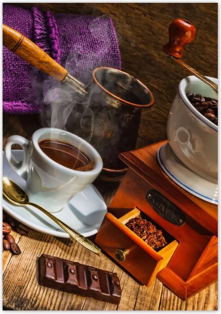 Poszterek 70x100 Lila kávés zsákok