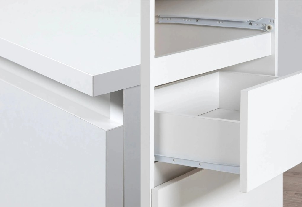 ARMARIA K160 10SZ komód, 160x121x40, fehér/magasfényű fekete