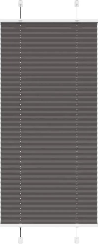 vidaXL pliszírozott redőny fekete 60x150 cm szövetszélesség 59,4 cm