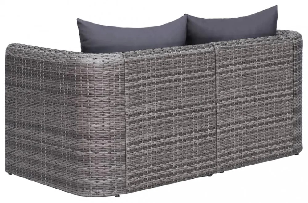 2 db szürke polyrattan kerti sarokkanapé