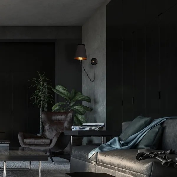 Fali lámpa VICTORIA 1xE27/60W/230V fekete