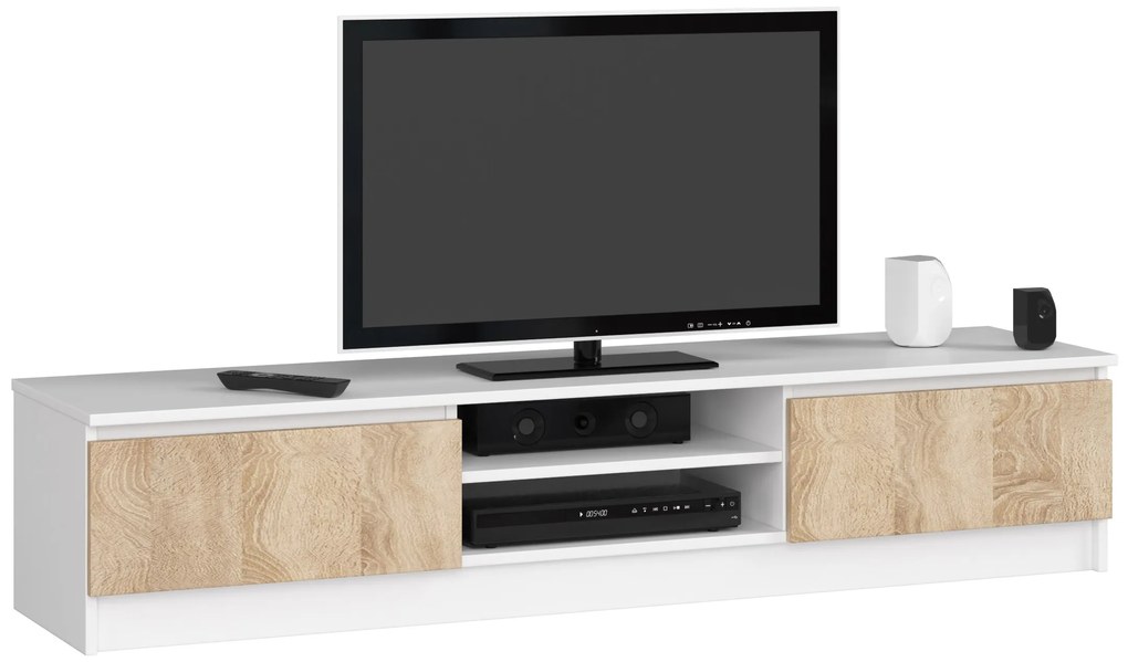 TV asztal Katalina  (fehér + szonoma tölgy). Akció -15%. 1069406