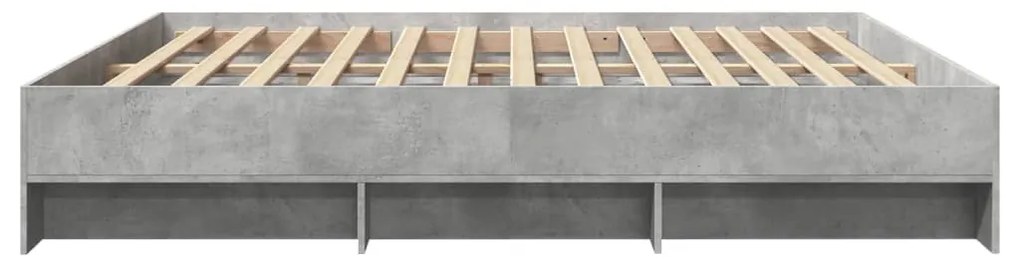 betonszürke szerelt fa ágykeret matrac nélkül 180 x 200 cm