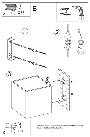 Brilagi - LED Fali lámpa MURO 1xG9/3,5W/230V beton