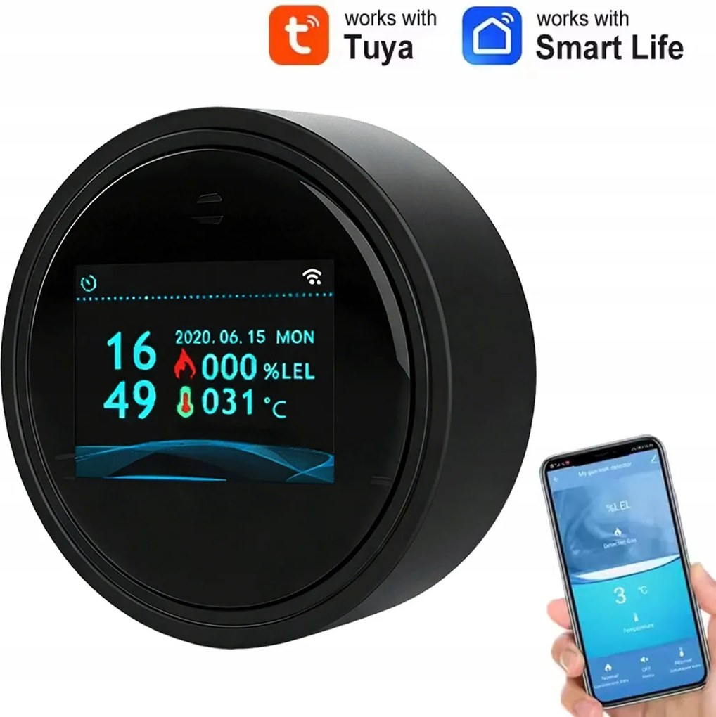 Lng Metán Földgáz Érzékelő Riasztó WiFi Modullal Tuya