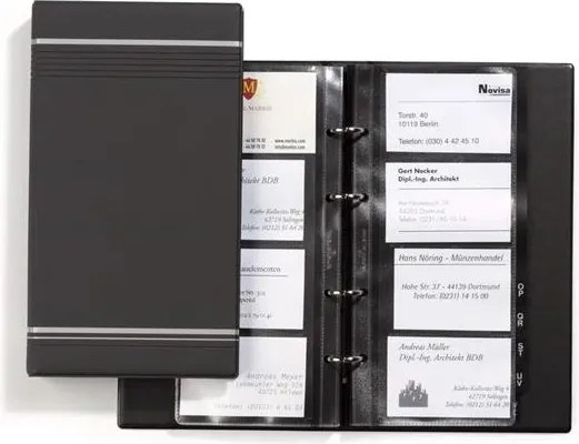 Névjegykártyatartó, 200 db-os, A-Z regiszterrel, álló, DURABLE VISIFIX®, szürke (DB238558)