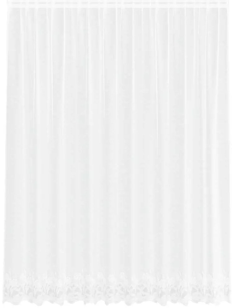 Függönyök függönyökkel Virágos Fehér 300 x 240 cm Poliészter