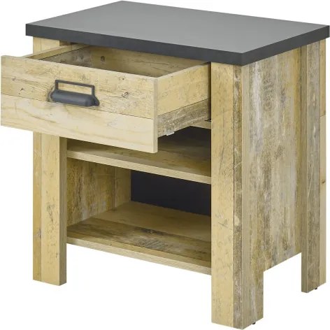 Sherwood 2 polcos éjjeliszekrény antik tölgy/antracit