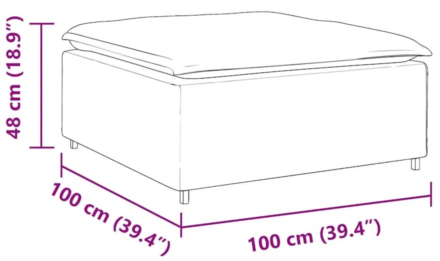 világosszürke moduláris kanapé lábzsámoly modul 100x100x48 cm