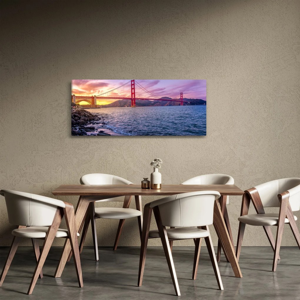 Kép a hídról napnyugtakor (120x50 cm)