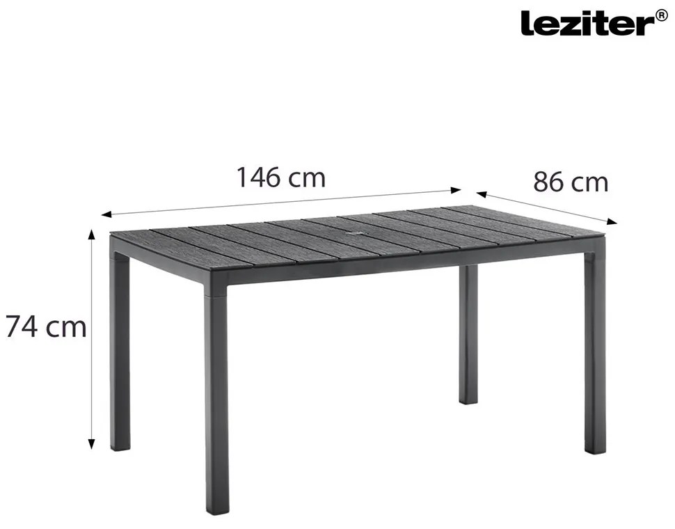 Tulsa műanyag kerti asztal