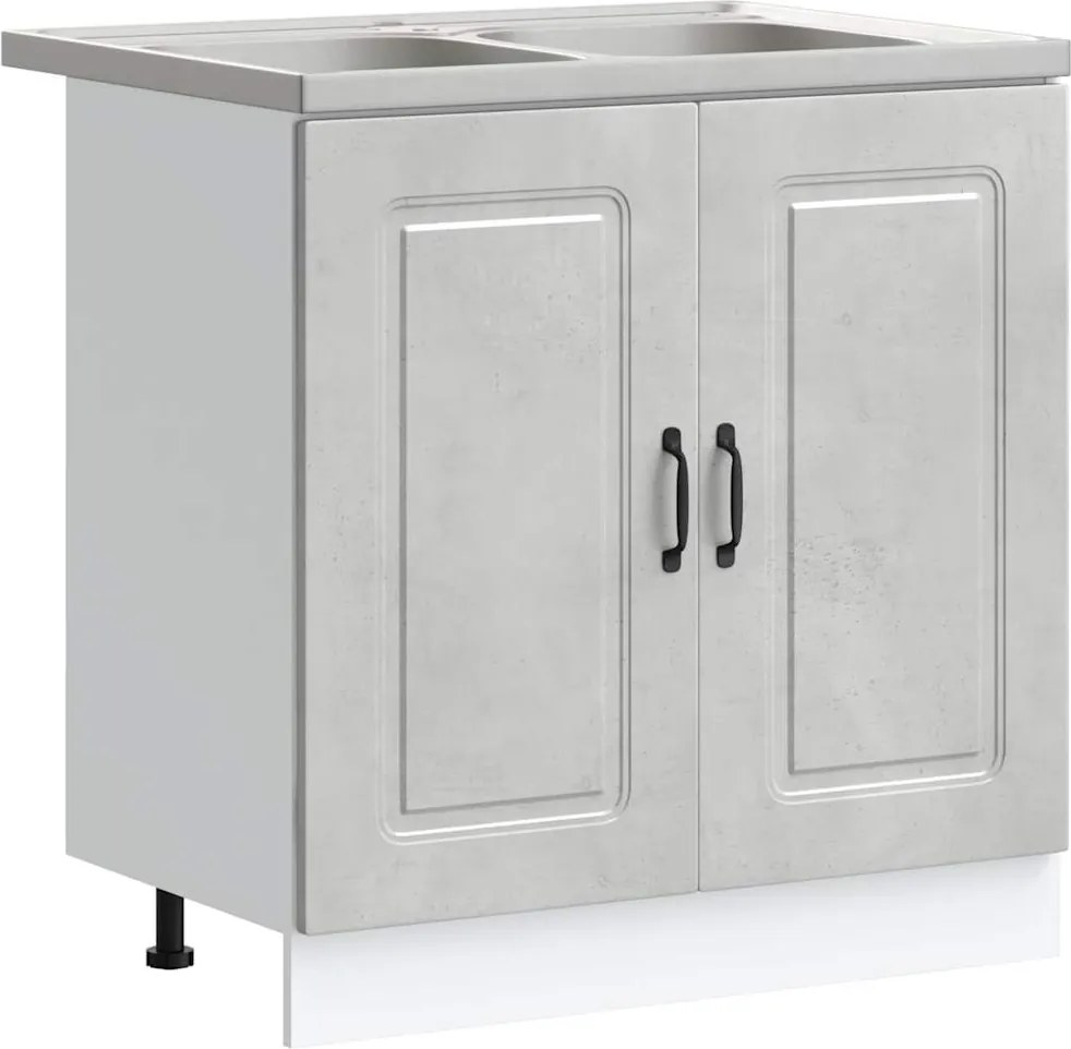 vidaXL Konyhaszekrény Kalmar Beton Szürke 80 x 46 x 81,5 cm Faanyag
