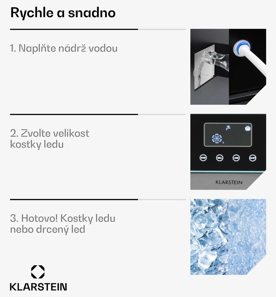 Klarstein Eiszeit Crusch, jégkocka készítő, 2 kockanagyság, zúzott jég