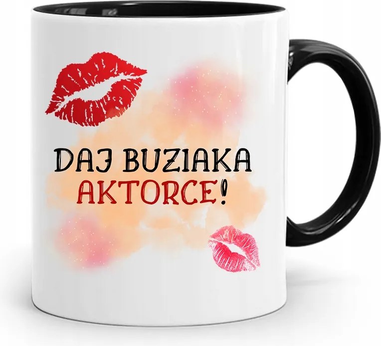 Színésznőnek Bögre Fekete Születésnapi Ajándék fényképes nyomtatással