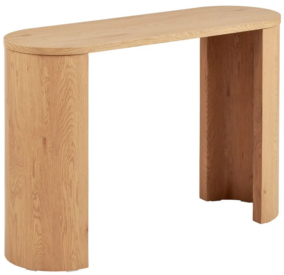 Natúr színű konzolasztal tölgyfa dekorral 38x114 cm Bibione – House Nordic