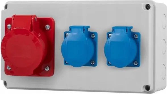 Horizontal kapcsolószekrény aljzat 32A/5P, 2x230V F3.1492