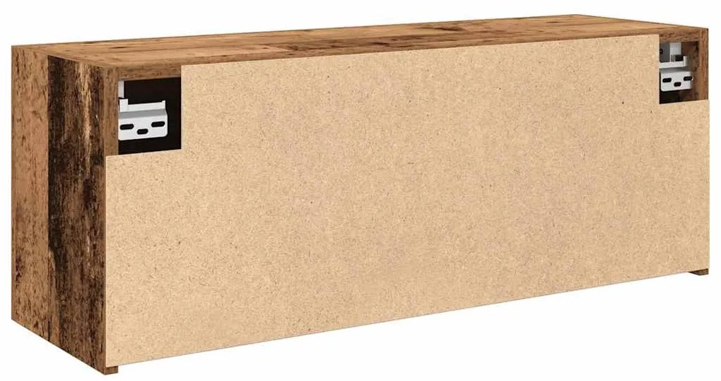 antik fa színű szerelt fa fali fürdőszobaszekrény 80x25x30 cm