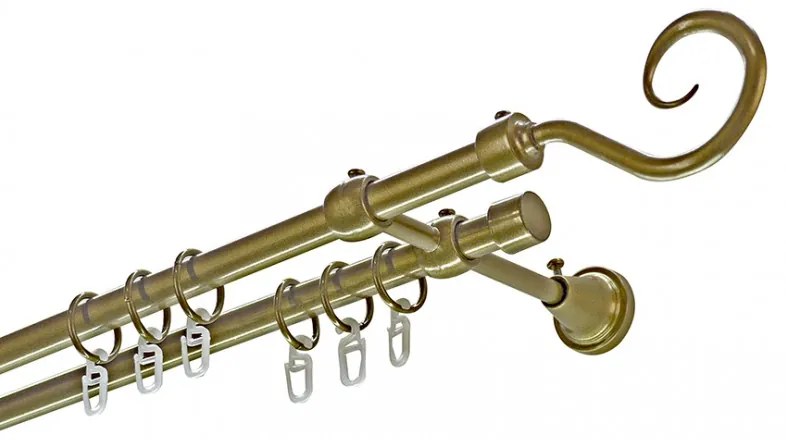 Siera horog kétsoros fém karnis szett antik arany 300 cm