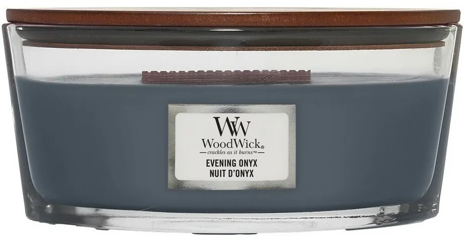 WoodWick illatos gyertya hajó Evening Onyx, 453 g