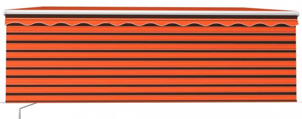 narancssárga-barna kézzel kihúzható LED-es napellenző 4 x 3 m