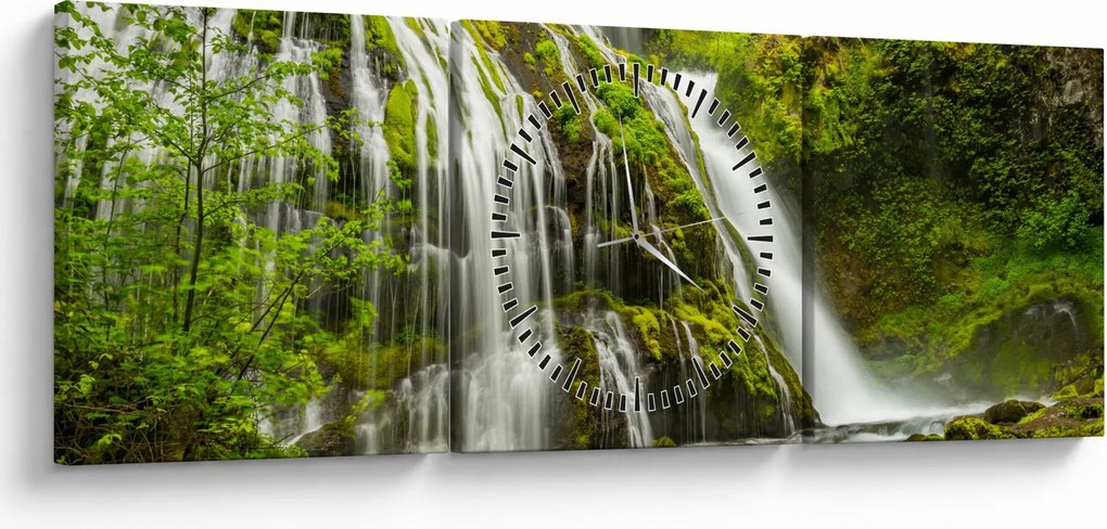 Kép - Vízesés, Wind River Valley (órával) (90x30 cm)