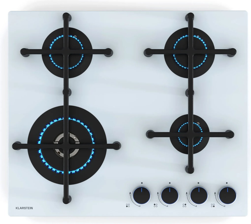 Klarstein Illuminosa 4 gáz főzőlap 4 égős Sabaf égő üvegkerámia